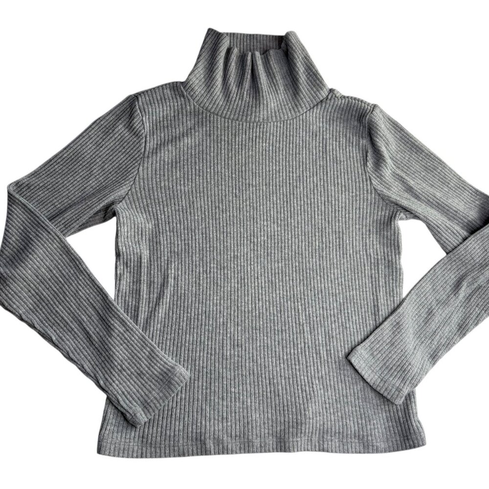 ARITZIA The Group BABATON Turtleneck Sweater Gray L/S Women's Large, Ribbed